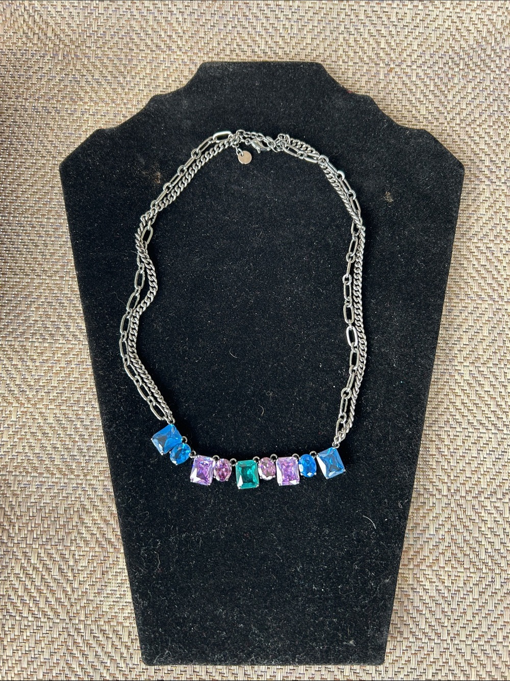 Bomb Party Sirens Collection Midnight Currents Colorful CZ gem necklace. - Picture 2 of 5